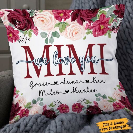 Personalzied Grandma Grandkids Family Pillow