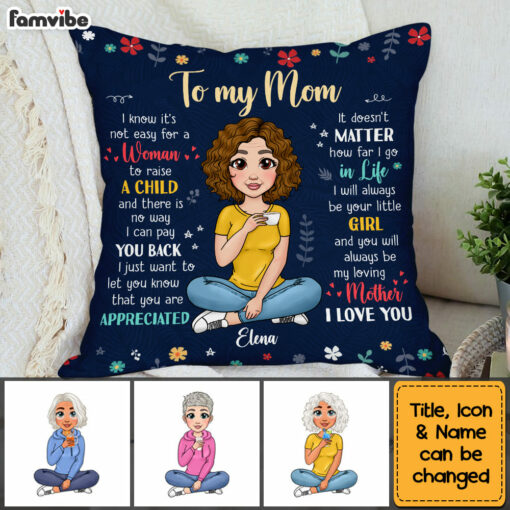 Pesonalized Gift For Mom From Children Pillow