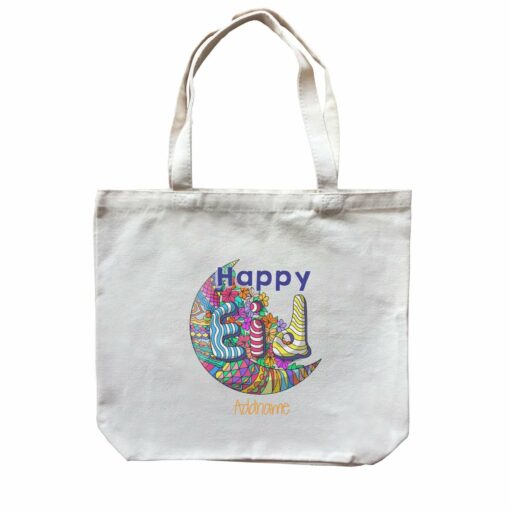 Raya Moon Doodle Moon Happy EID Addname Accessories Canvas Bag