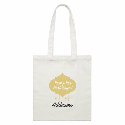 Riang Raya Hari Raya Raya Logo White Canvas Bag