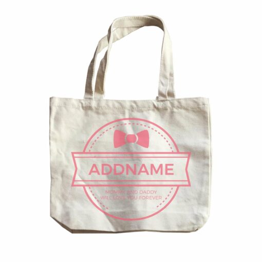 Ribbon Emblem Personalizable with Name and Text Canvas Bag