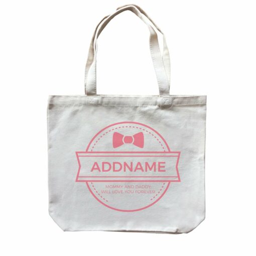 Ribbon Emblem Personalizable with Name and Text Canvas Bag