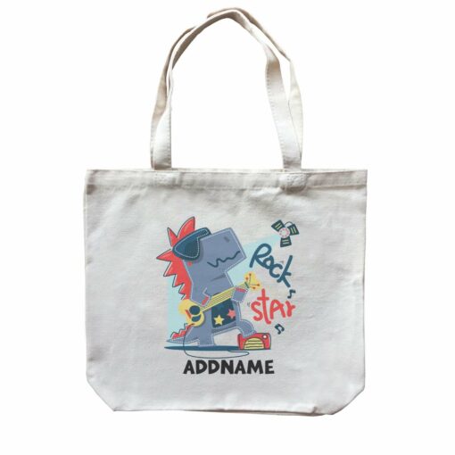 Rock Star Dinosaur with Guitar Addname Bag Canvas Bag