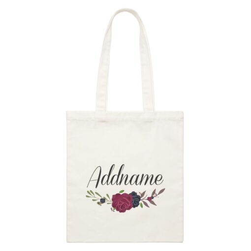 Rose Series Red And Black White Canvas Bag