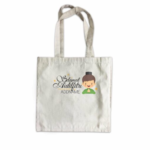 Selamat Aidilfitri Man Canvas Bag Raya Personalizable Designs Sweet Character