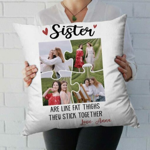 Sisters Stick Together Picture Pillow, Mother’s Day Gift For Sister, Personalized Gifts For Sister From Sister – Best Personalized Gifts For Everyone