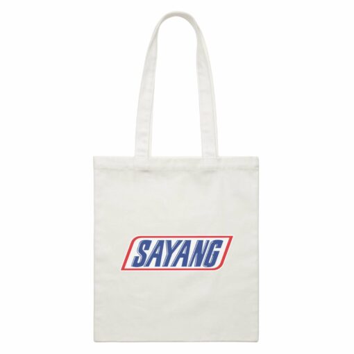 Slang Statement Sayang Accessories White Canvas Bag