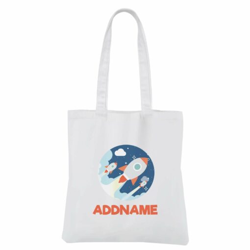 Spaceship White Canvas Bag