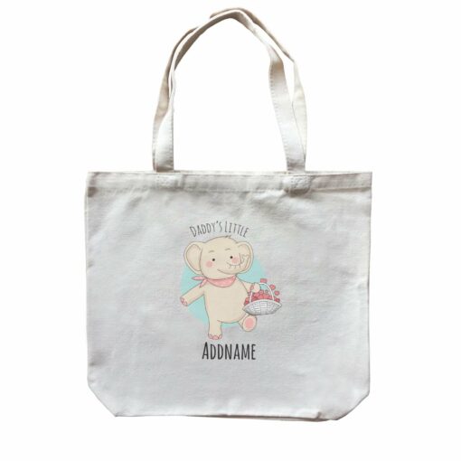 Sweet Animals Sketches Elephant Daddy’s Little Addname Canvas Bag