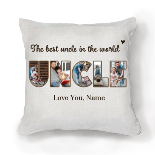 The Best Uncle In The World Personalized Pillow, Uncle Gifts, Gifts For Uncle From Niece – Best Personalized Gifts For Everyone