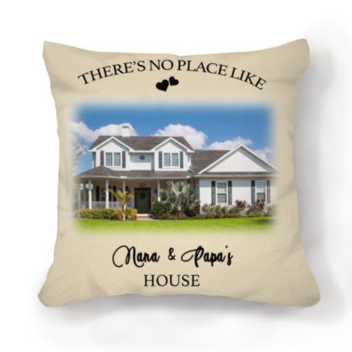 There’s No Place Like Nana And Papa’s House Photo Pillow, Presents For Grandparents, Custom Gifts For Grandparents From Grandchildren – Best Personalized Gifts For Everyone