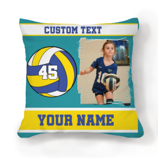 Volleyball Photo Pillow Personalized With Name And Number, Volleyball Gifts For Teenage Girls, Gifts For Volleyball Players – Best Personalized Gifts For Everyone