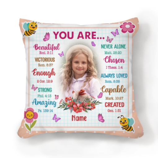 You Are Beautiful Personalized Photo Pillow, Granddaughter Gifts From Grandparents, Birthday Gifts For Granddaughter – Best Personalized Gifts For Everyone