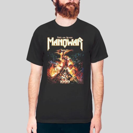 1999 Hell On Stage Band Manowar T Shirts