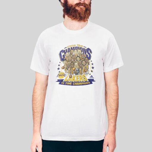 2009 Champs Lakers Cartoon Shirt