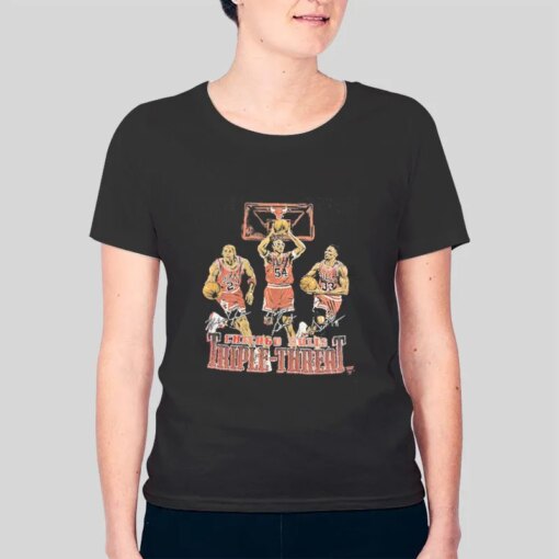 90s Chicago Bulls Triple Threat T Shirt