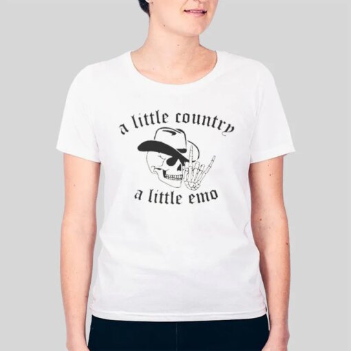 A Little Country A Little Emo Skeleton Cowboy Shirt