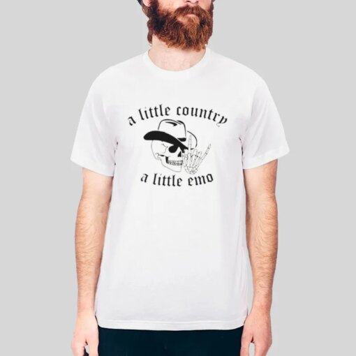 A Little Country A Little Emo Skeleton Cowboy Shirt