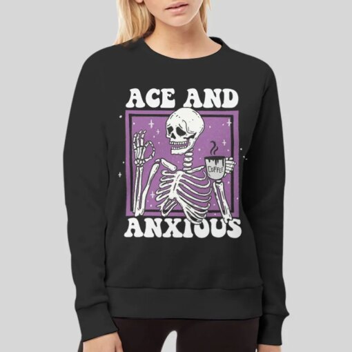 Ace And Anxious Asexual Skeleton Coffee Lgbtq Shirt