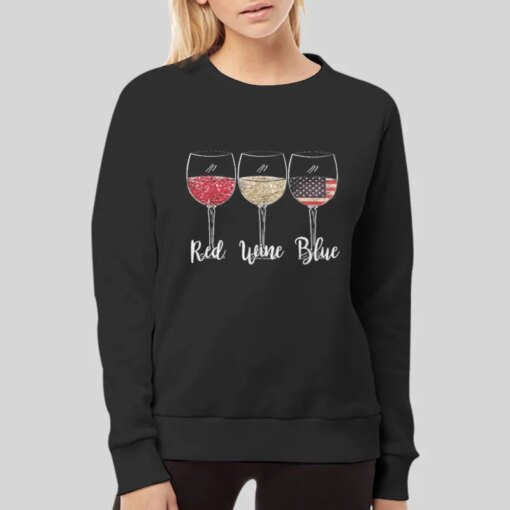 American Flag Red Wine And Blue Shirt