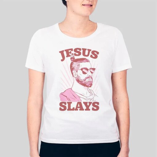 Athletic Jesus Slay Manbun Shirt