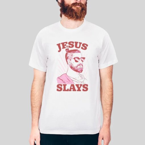 Athletic Jesus Slay Manbun Shirt