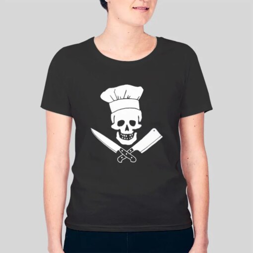 BBQ Skull and Bones Head Funny Chef Shirt