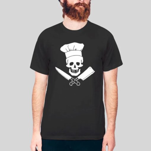 BBQ Skull and Bones Head Funny Chef Shirt