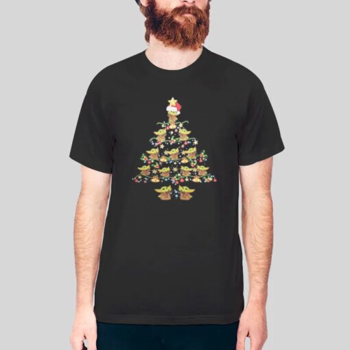 Baby Yoda Xmas Tree Grogu Christmas Shirt