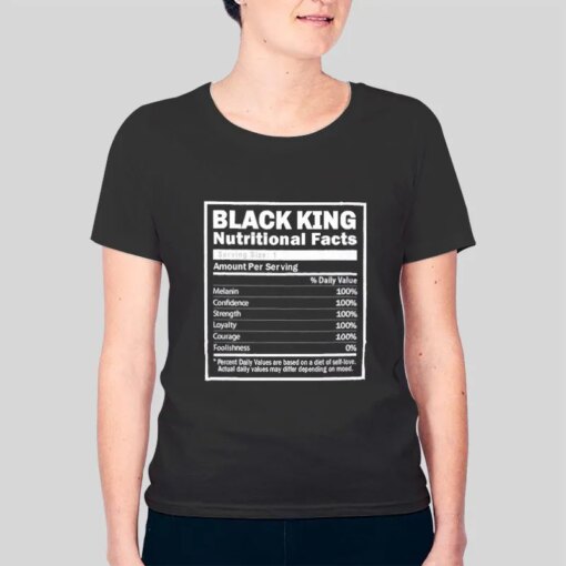 Black History Month Black King Nutrition Facts Shirt