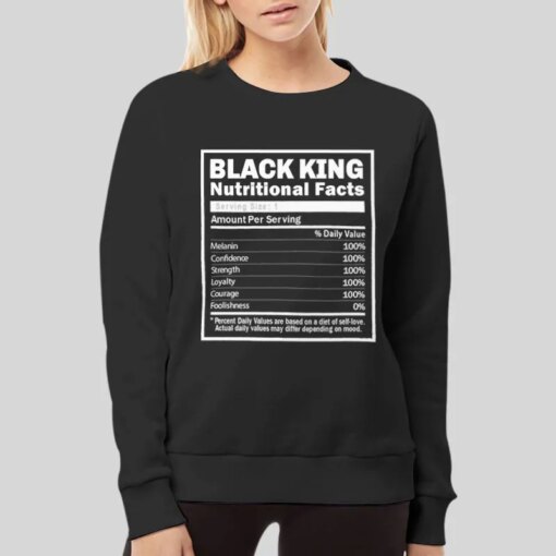 Black History Month Black King Nutrition Facts Shirt