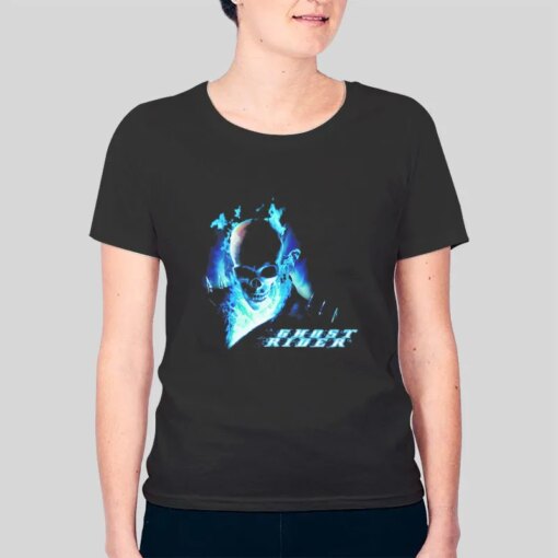 Blue Flame Blue Skull Shirt