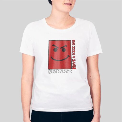 Bon Jovi Red Smiley Have A Nice Day Shirt