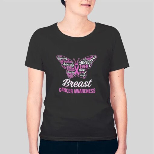 Breast Cancer Ribbon Butterfly Cancer Awareness Shirt