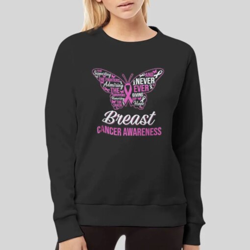 Breast Cancer Ribbon Butterfly Cancer Awareness Shirt