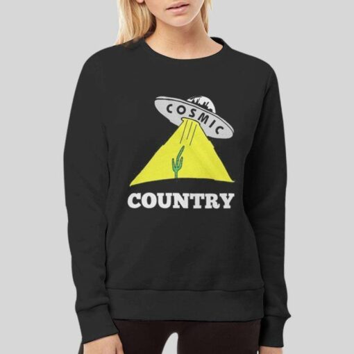 Cactus Space Ship Cosmic Country T Shirt