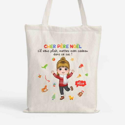 Cher Pere Noel – Cadeau Personnalise  Tote Bag pour Noel