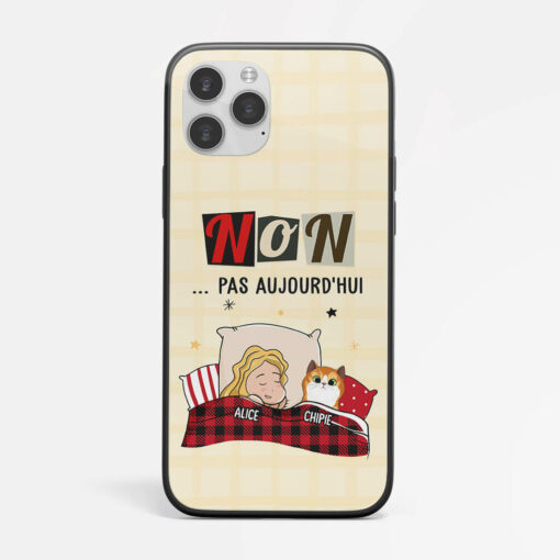 Coque De Telephone Non Pas Aujourd’hui Chat Personnalisee