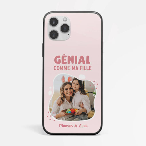 G�nial Comme Ma FilleMon FilsMes Enfants – Cadeau Personnalise  Coque de Telephone pour Parents