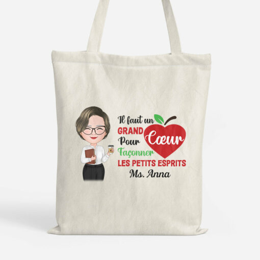 Il Faut Un Grand Coeur pour Faconner Les Petits Esprits – Cadeau Personnalise  Tote Bag pour Enseignant