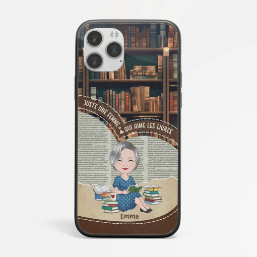 Juste Une femme Qui Aime Les Livres – Cadeau Personnalise  Coque pour Femme