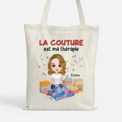 La Couture Est Ma Therapie – Cadeau Personnalise  Tote bag pour femme