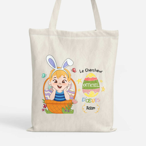 Le Chercheur Officiel D’oeufs – Cadeau Personnalise  Tote Bag Unisex