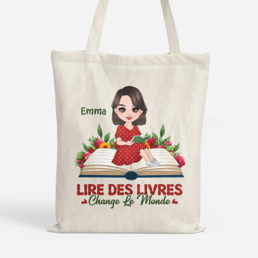 Lire Des Livres Change Le Monde – Cadeau Personnalise  Tote Bag pour Femme