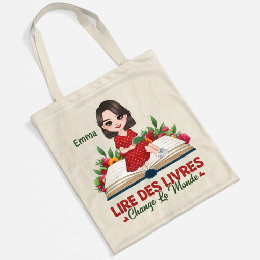 Lire Des Livres Change Le Monde – Cadeau Personnalise  Tote Bag pour Femme