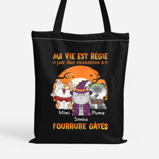 Ma Vie Est Regie Par Un Monstre A Fourrure Gate – Cadeau Personnalise  Tote Bag pour Amoureux des animaux