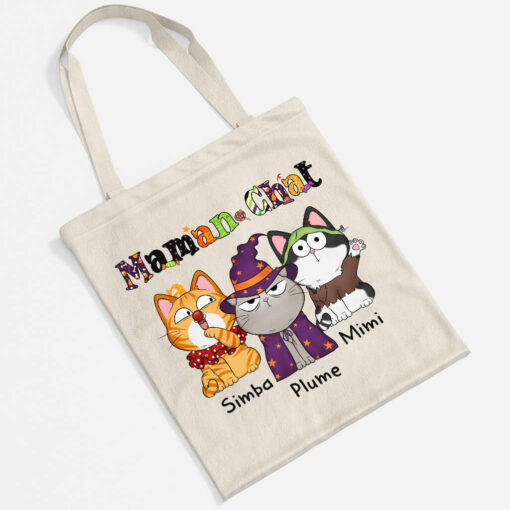 Maman Chat Mimi Motif Halloween – Cadeau Personnalise  Tote Bag pour Amoureux des animaux