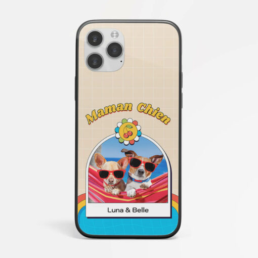 Maman Chien avec Photo – Cadeau Personnalise  Coque de Telephone pour Amoureux des chiens