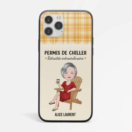 Permis de Chiller – Cadeau Personnalise  Coque de Telephone pour Retraitee