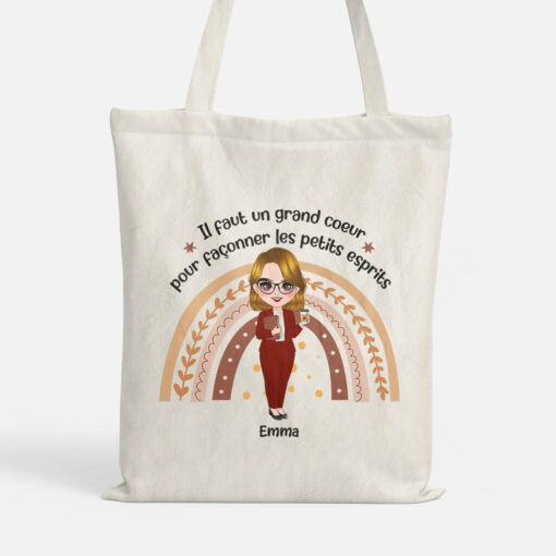 Tote Bag Il Faut Un Grand Coeur Pour Faconner Les Petits Esprits Personnalise